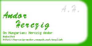 andor herczig business card